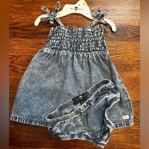 Seven For All Mankind jean dress and diaper cover 0-3 m